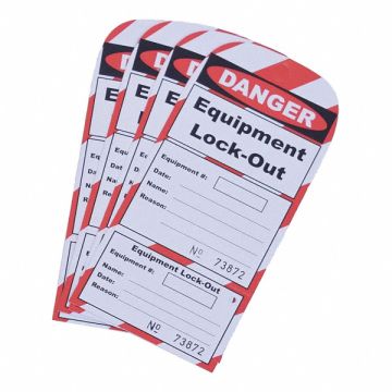 Replacement Lockout Tags Red/White PK25