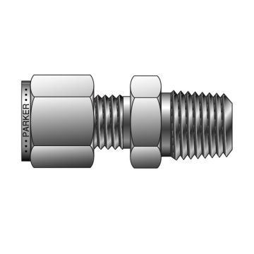 A-LOK Series, Male Connector, 3/8 NPT X 1/2" TUBING SS, Parker Tube Fitting