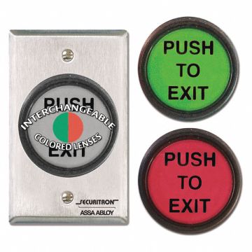 Push to Exit Button DPDT (3) Lens 5A