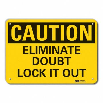 Rflct Lockout Tagout Caut Sign 10x14in
