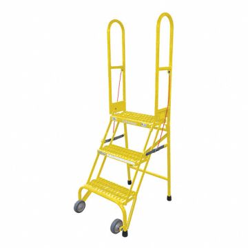 Rolling Ladder Steel 60In. H. Yellow