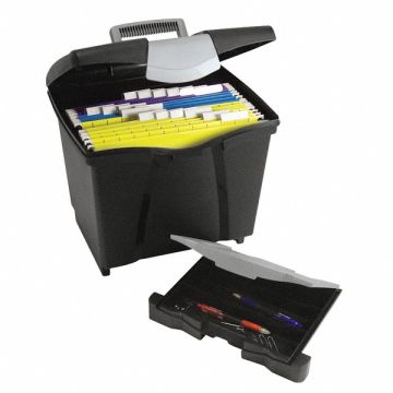 File Storage Box with Drawer Letter Blk