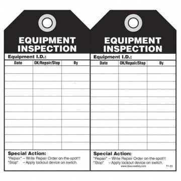 Equipment Inspection Tag PK10