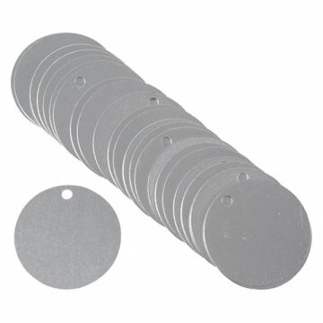 Blank Tag Aluminum 1 1/2in W Silver PK25