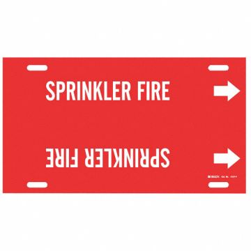 Pipe Marker Sprinkler Fire 8in H 16in W