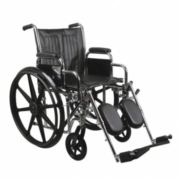 Wheelchair 300lb 18 In Seat Silver/Black