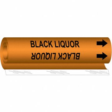 Pipe Marker Black Liquor 9 in H 8 in W