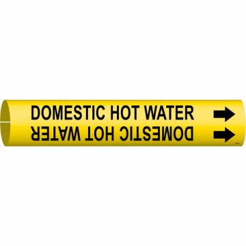Pipe Marker Domestic Hot Water 13/16in H