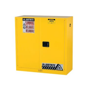 Cabinet,Safety, Flammable, 30Gal, 1 Shelf, 2 M/C Door, Yellow
