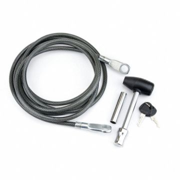Receiver Lock and Cable 12 ft Steel Bk