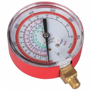 Gauge 3-1/8 In Dia High Side Red 800 psi
