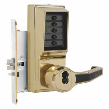Push Button Lockset Left Bright Brass
