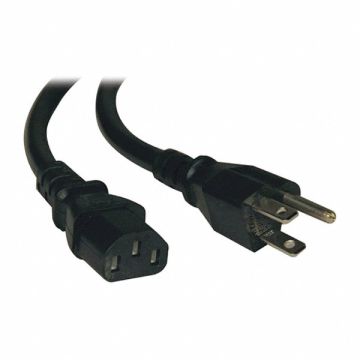 Power Cord 5-15P to C13 10A 18AWG 1ft