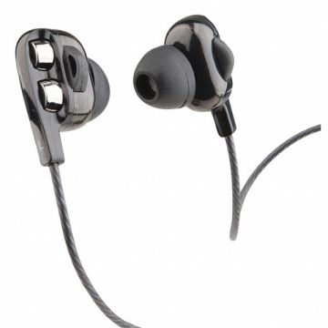 Wired Earbuds Dual Driver Plastic Black