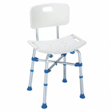 Shower Chair Aluminum Blue White 20 W