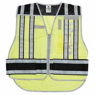 E7855 Safety Vest Hi Vis Green Police M/XL