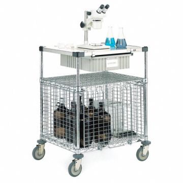 Wire Security Cart 2 Shelf 39x24