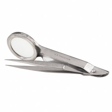 Forceps w/ Magnifier Silver 3-3/4 In L