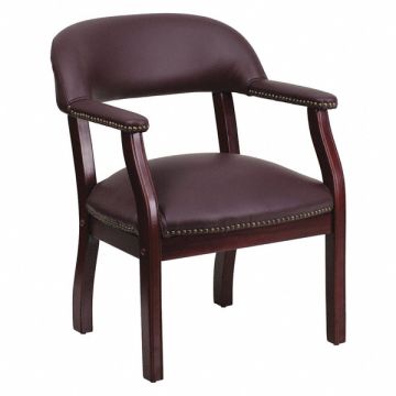 Guest Chair Burgundy Seat Leather Back