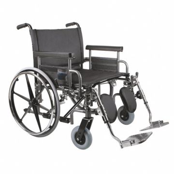 Wheelchair 700lb 28 In Seat Silver/Black