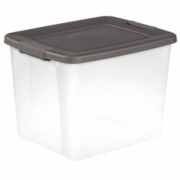 Storage Tote Clear/Gray 50 qt. 14-3/4 H