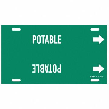 Pipe Marker Potable 8 in H 16 in W
