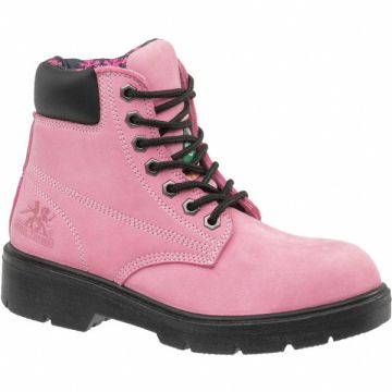 6 Work Boot 6-1/2 D Pink Steel PR