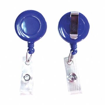 Badge Reel Retractable/Clip Blue PK10