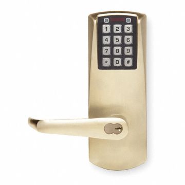Electronic Lock Satin Brass 12 Button