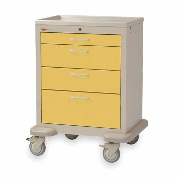 Medical Cart Steel/Polymer Taupe/Yellow