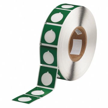 Push Button Label Green Polyester