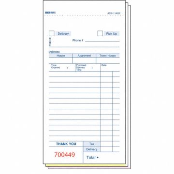 Delivery Form 3-Part Carbonless PK100