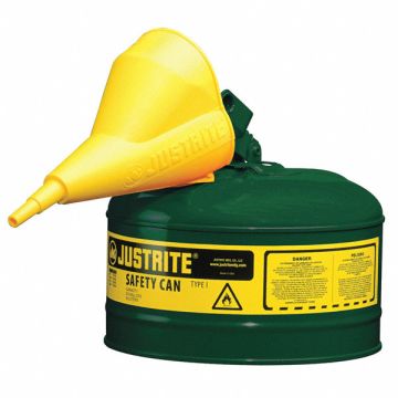 Type I Safety Can 2.5 gal Green 11.5In H