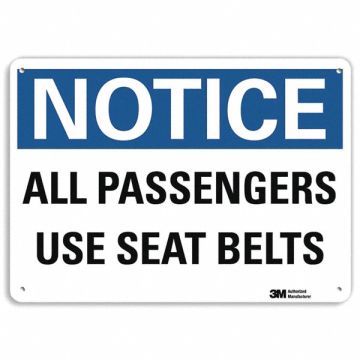 Rflctv Seat Belt Sign 10 in x 14 in Alum