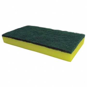 Sponge Scrubber 9x4-1/2 In Green/Yellow