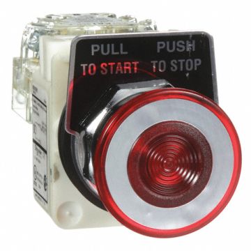 H6946 Illuminated Push Button 30mm 1NO/1NC Red