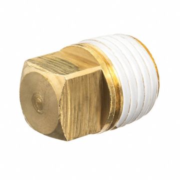 Hollow Square Head Plug Brass 1 in