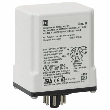 Time Delay Relay 120VAC 110VDC Coil