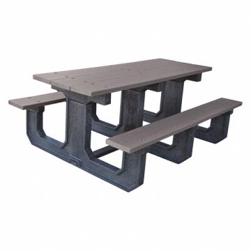 Picnic Table Gray 96 in W Rectangular