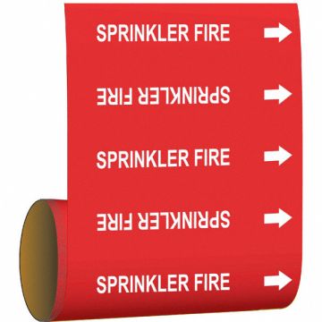 Pipe Marker Sprinkler Fire 8 in H 8 in W