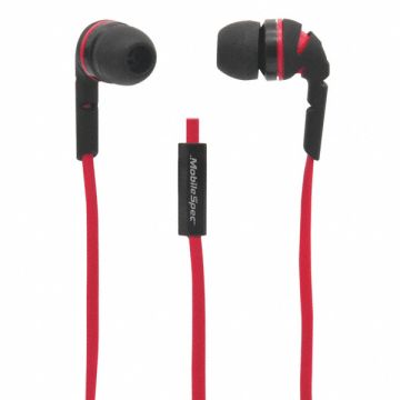 Wired Earbuds Stereo Plastic Black/Red