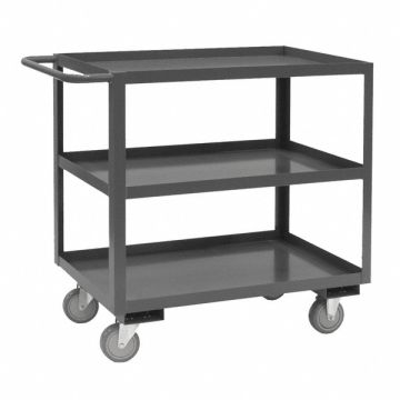 Cart Gray 3 Shelves with Side Brakes