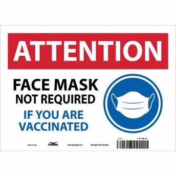 Face Mask Safety Sign Plastic Rectangle