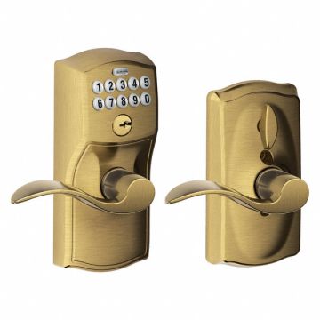 Electronic Lock Lever Antique Brass