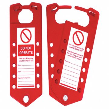 Labeled Lockout Hasp Red 7-1/4 L 3 W