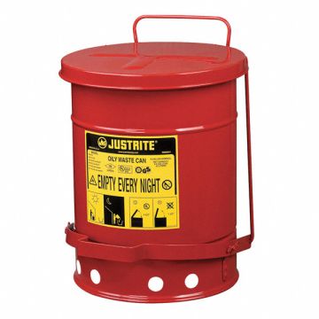 F8383 Oily Waste Can 6 gal Steel Red