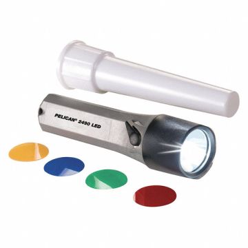 LED Flashlight with 4 Color Wand Gray