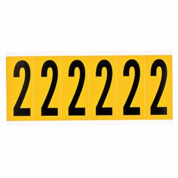 Number Label 1-15/16in.H Character Vinyl