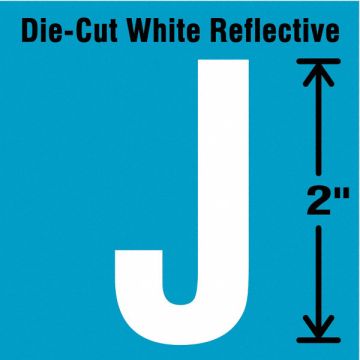 Die-Cut Refl. Letter Label J 2In H PK5