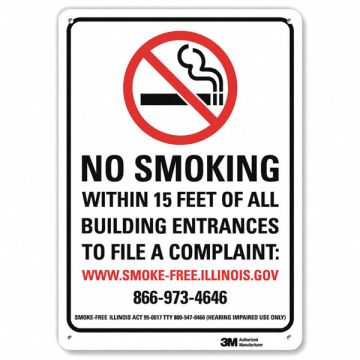 No Smoking Sign 10 in x 7 in Aluminum
